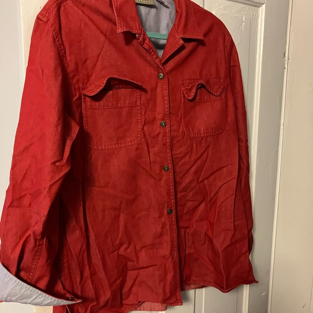 Women's Red Button-Up Jacket